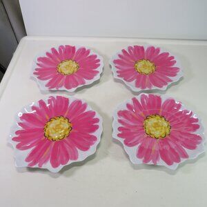 Cheerful Pink Flower Melamine (4) plates